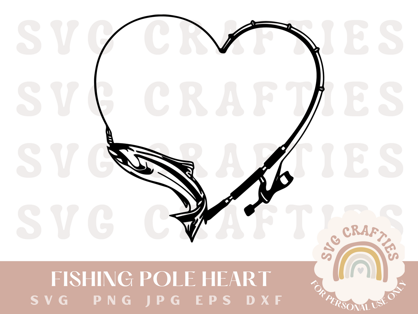 Fishing Pole Heart Free SVG Download Free SVG Download