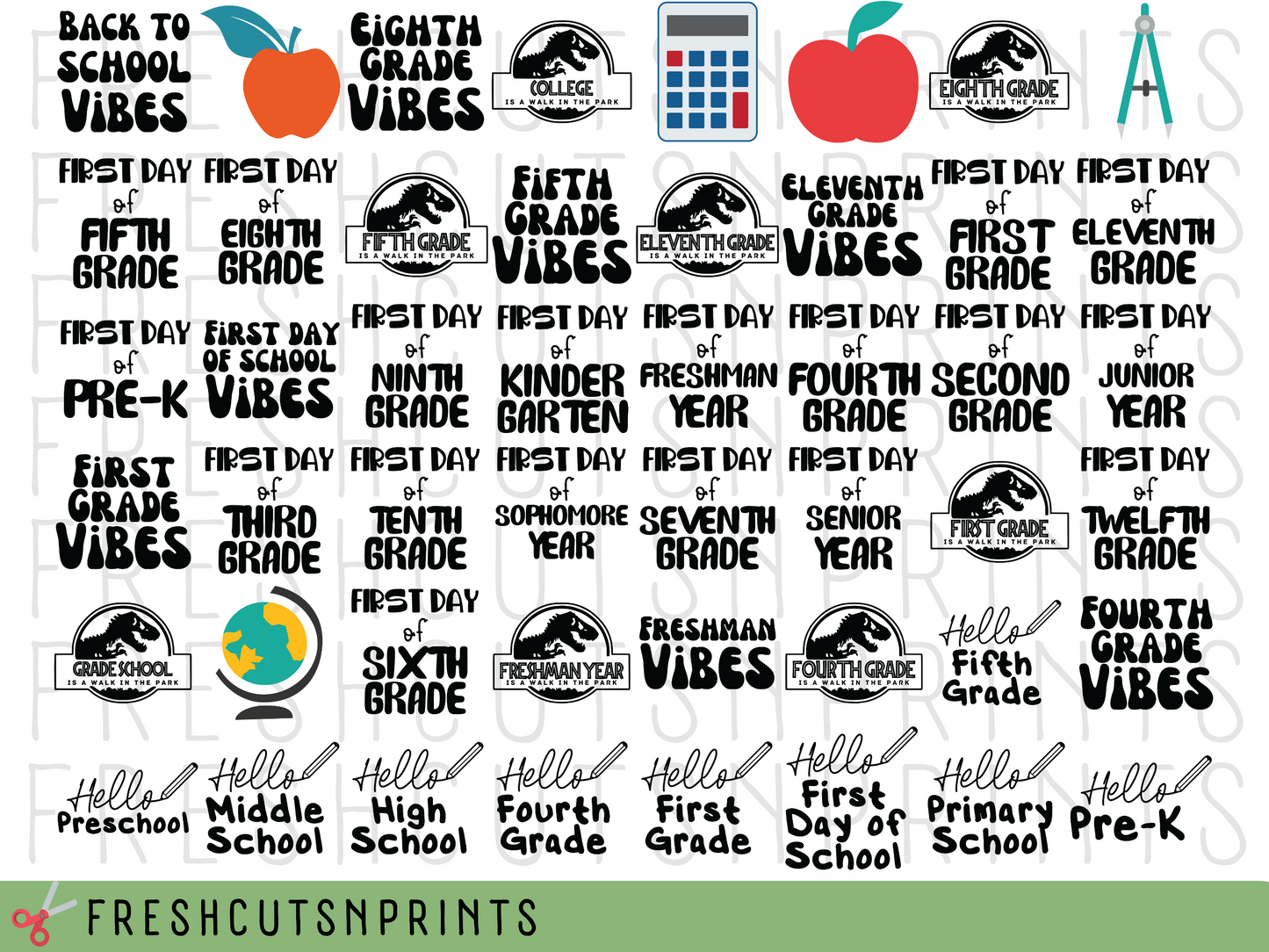 Back to School SVG Bundle, First Day of School, Back to School Shirts, SVG Files for Cricut, Teacher SVG, Student svg, Hello First Grade