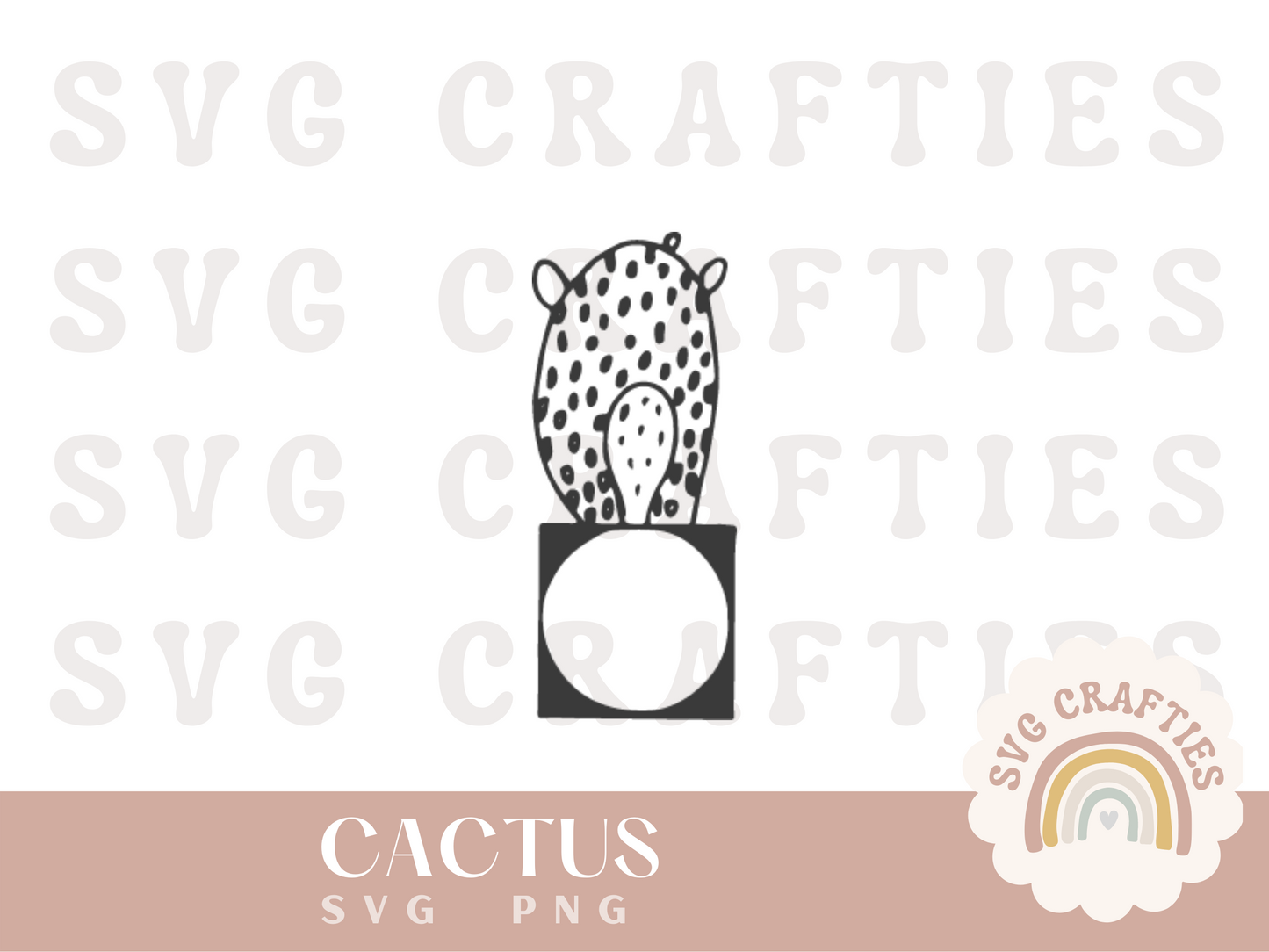 Cactus Monogram Free SVG Download