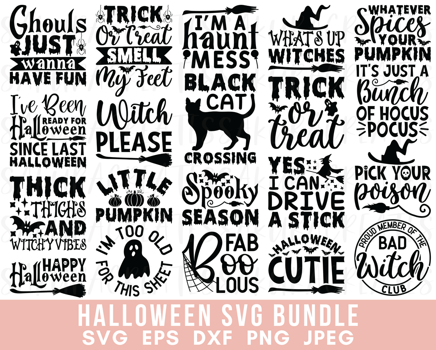 Halloween Bundle SVG Halloween Vector Witch svg funny halloween shirt svg pumpkin svg sarcastic svg file for cricut funny mom trick or treat
