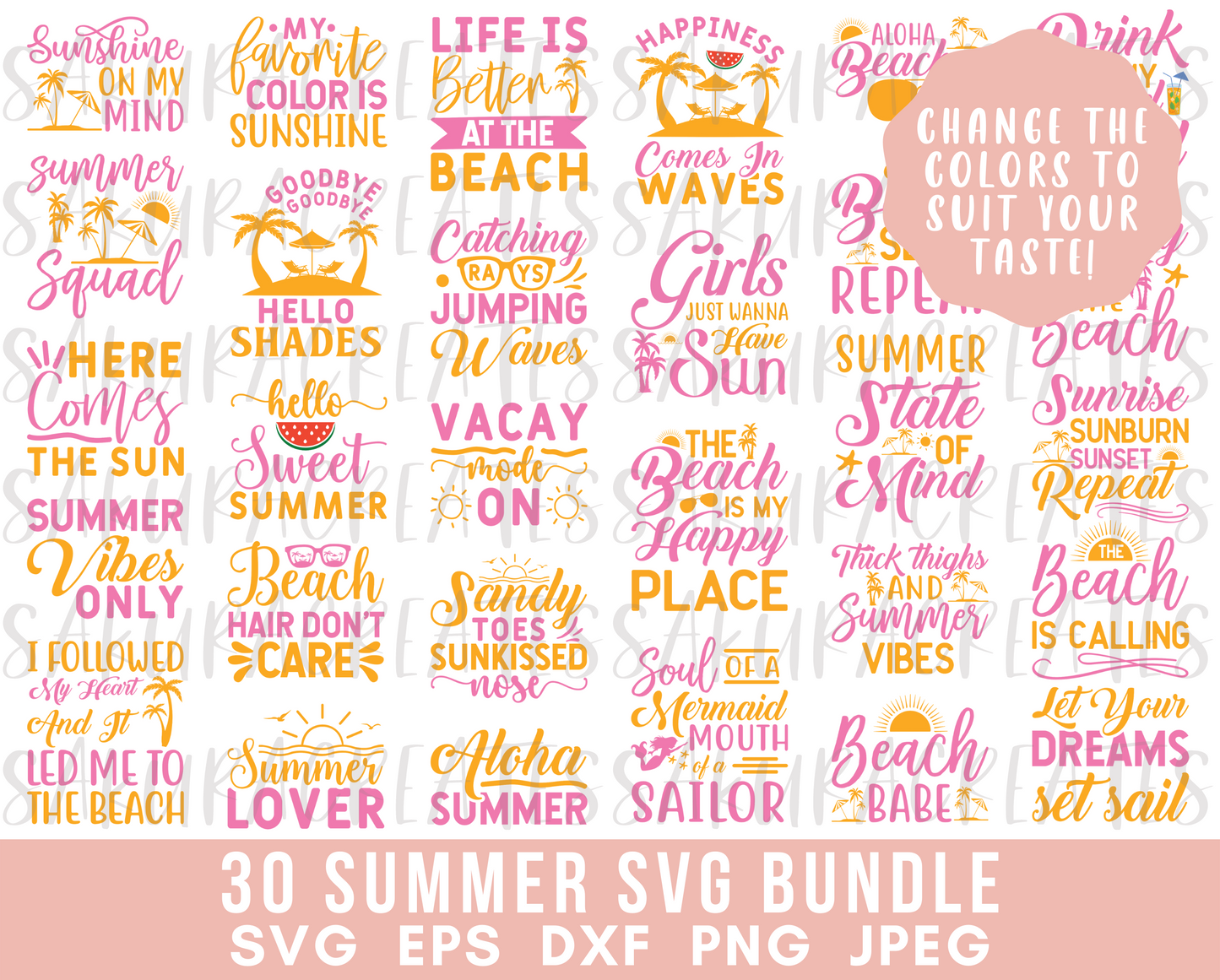 Summer SVG Bundle Beach SVG Life is a Beach Sassy SVG Mermaid svg Beach quotes summer Shirt beach life summer clipart svg files for cricut