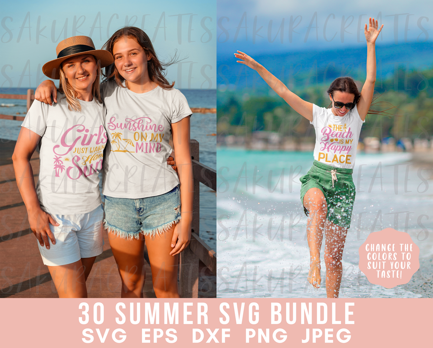 Summer SVG Bundle Beach SVG Life is a Beach Sassy SVG Mermaid svg Beach quotes summer Shirt beach life summer clipart svg files for cricut