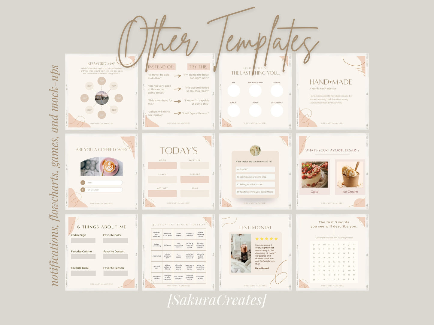50+ Instagram Templates for Canva - Engagement Booster, Canva Blogger Templates, Social Media Template, Boho Template, Instagram Post