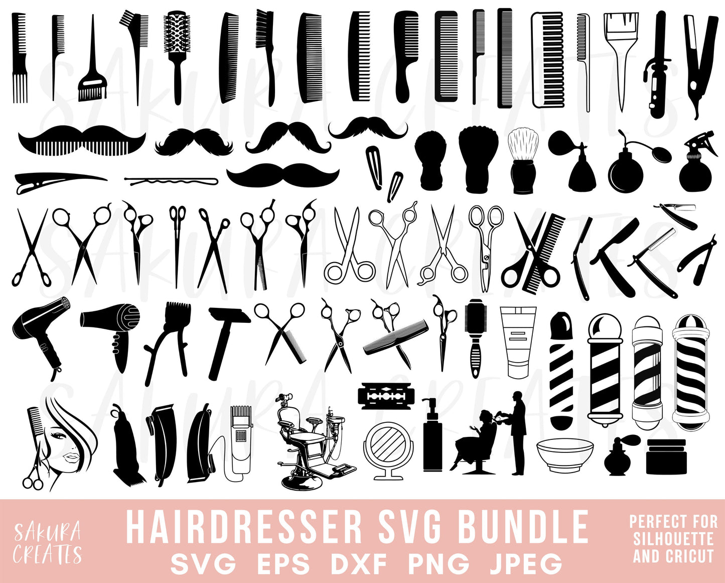 170 Hairdresser SVG Bundle Hairstylist SVG Cut Files Funny Hairdresser Hair stylist Monogram svg Salon svg Barber svg Beauty svg Hair saying