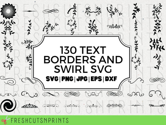 130+ Text Dividers and Swirls SVG Bundle , Flourishes SVG, Swirl vector, flourish vector, Text Divider svg,  swirl svg, Commercial Use