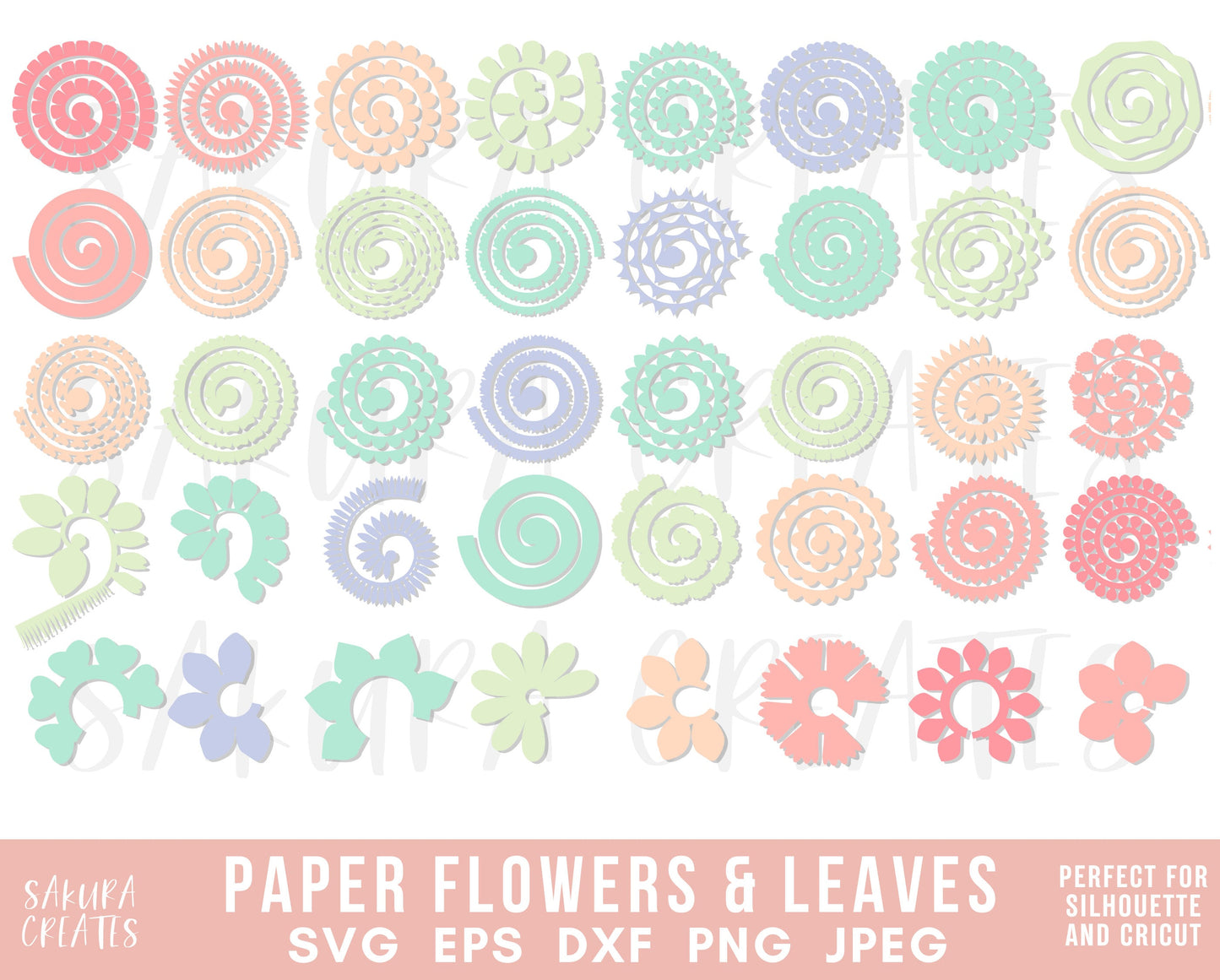 100+ Rolled Flower svg paper flower svg 3d flower svg flower bundle svg flower silhouette rolled paper flowers file paper flower template digital