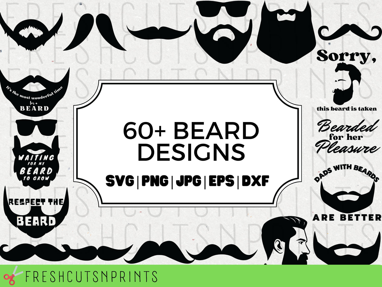 Beard SVG Bundle , Beard Silhouette, Beard for Cricut, Beard Cut File, Beard Clipart, Moustache SVG, Beard Decal, Beard guy, Commercial Use