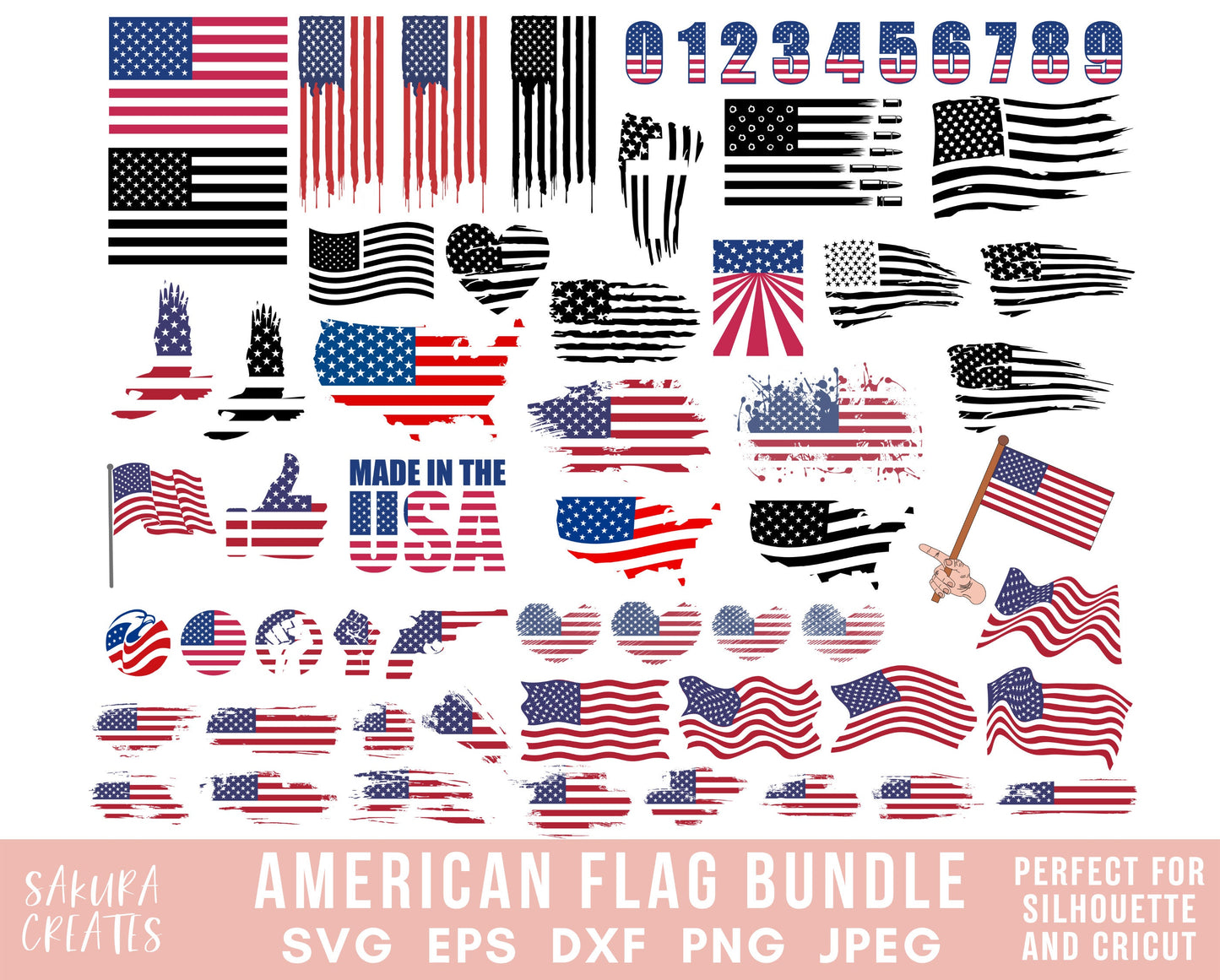 American Flag SVG Bundle, african american svg, 4th of july svg, patriotic svg, svg, commercial use svg files for cricut 4th july bundle svg