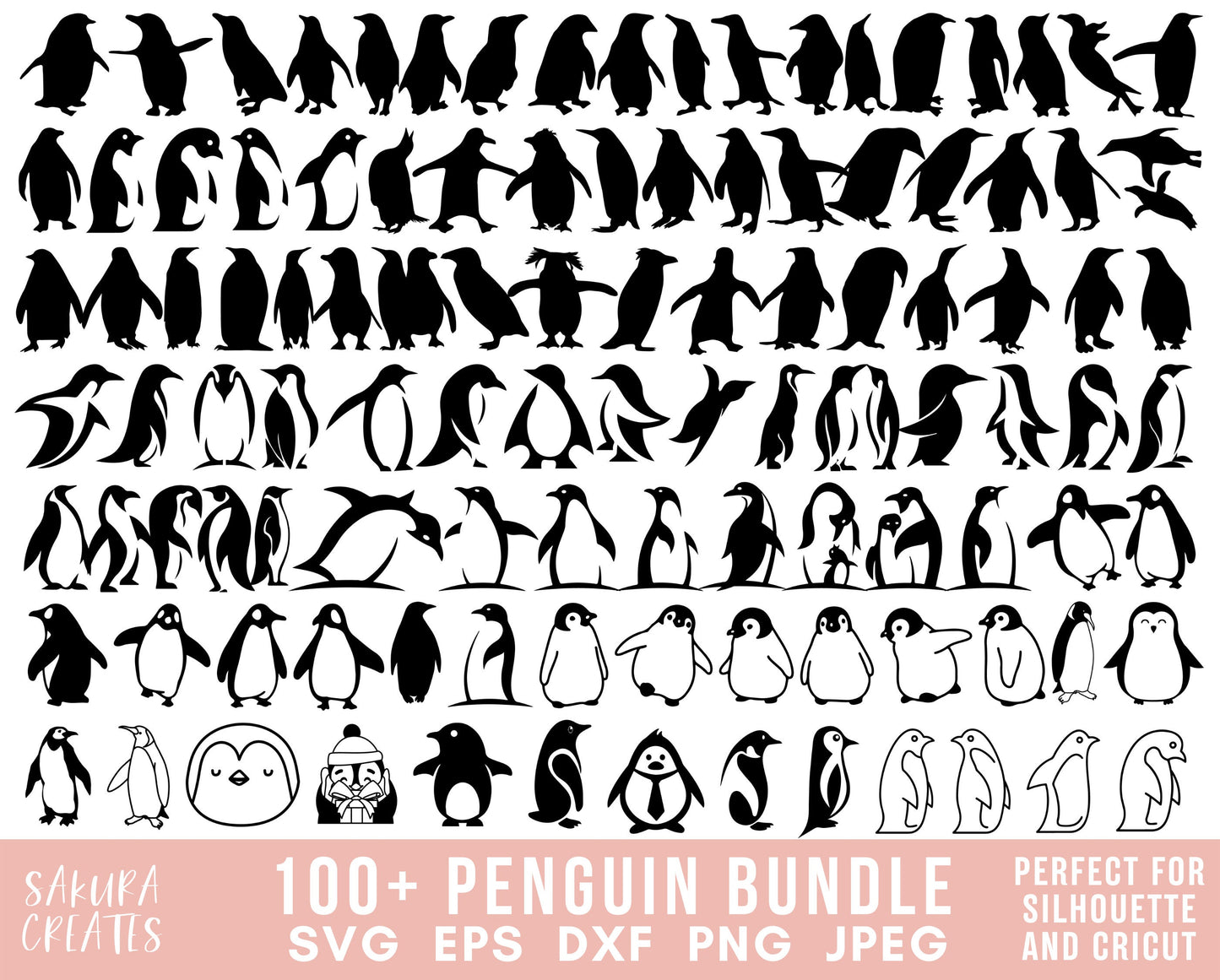100+ Penguin SVG Penguin SVG Bundle Penguin Clipart Penguin Silhouette Penguin Vector Penguin Cut file Animal svg files for cricut silhouett