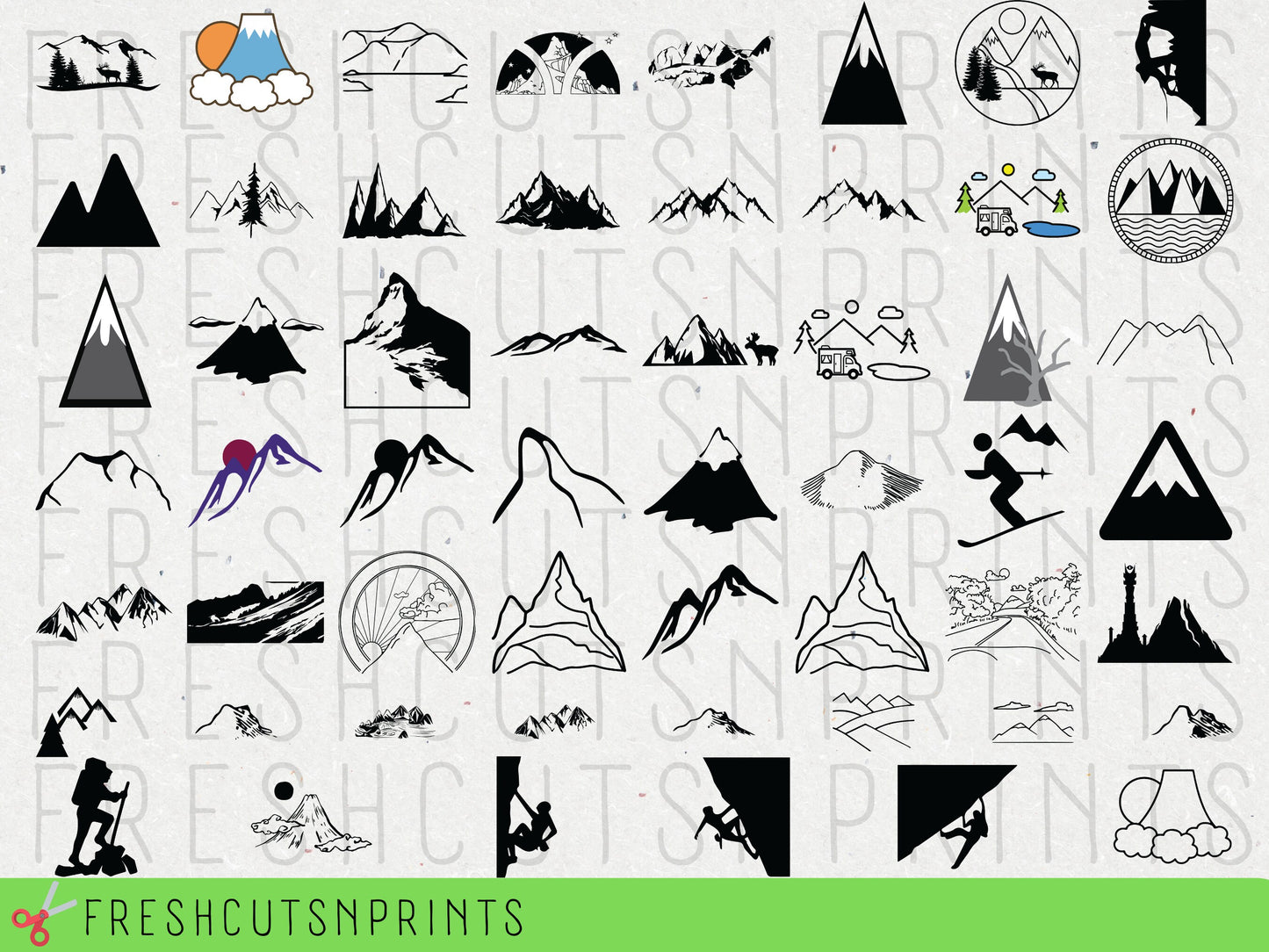 50+ Mountain SVG Bundle , Mountain clipart, Mountain Cut file, Mountain Silhouette, Mountain Vector, Mountain Decal, Hiking svg, camping svg