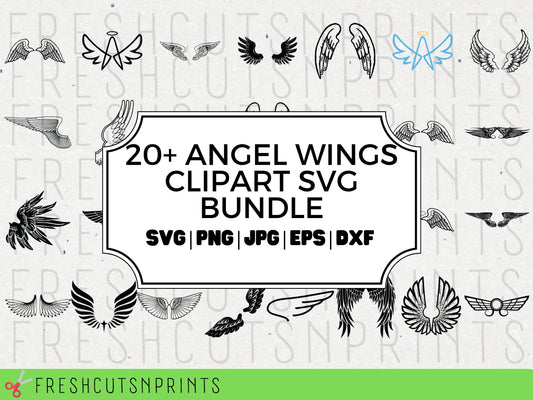 20+ Angel Wings SVG , Angel Wings Clipart, Angel Wings Vector, Angel Wings Stencil, Angel Wings Tribal, Svg Files for Cricut, Commercial Use