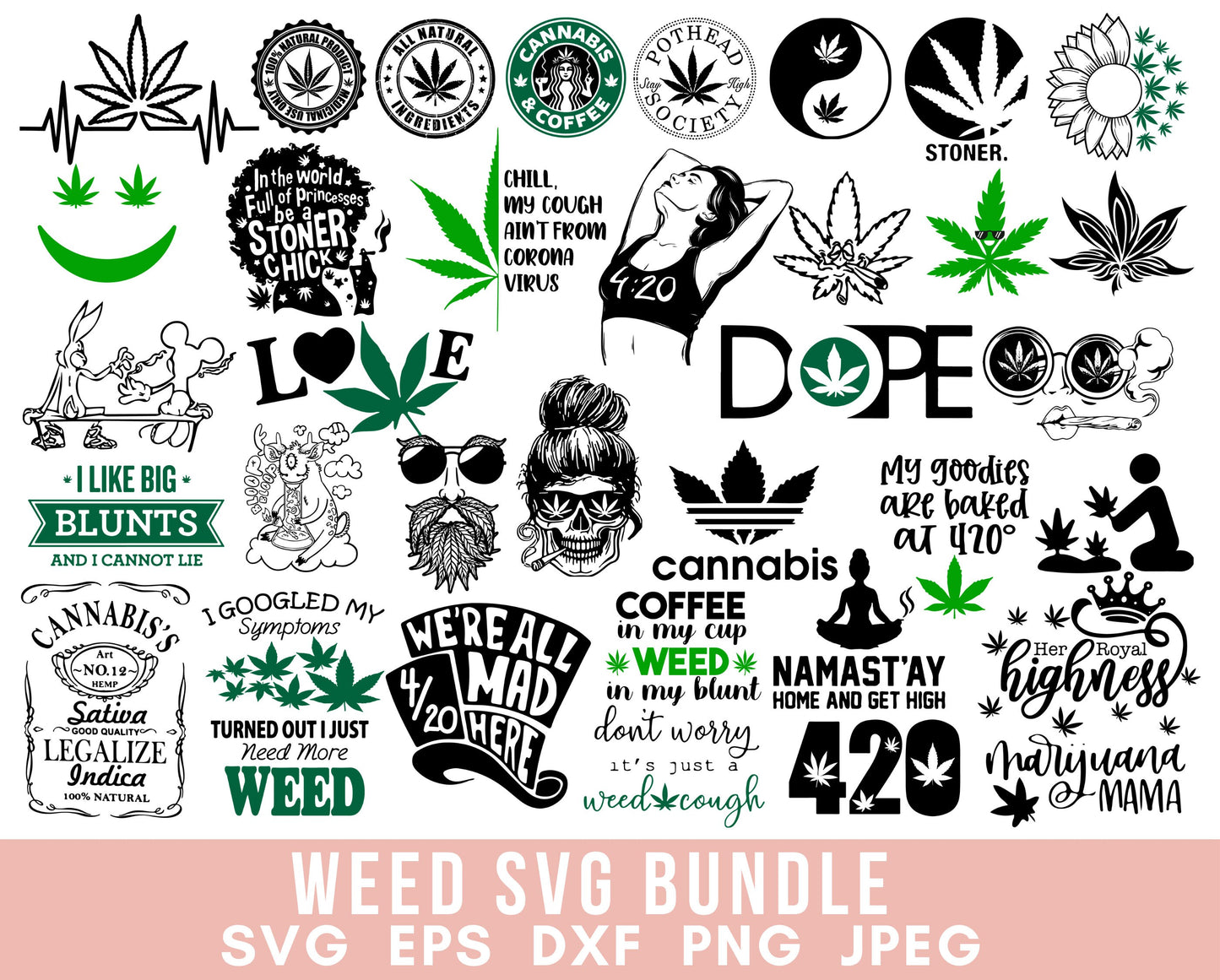 Weed SVG Bundle Marijuana SVG Cannabis Svg Weed Leaf Svg Bundle 420 party rolling tray svg legalize weed party Svg Files for Cricut