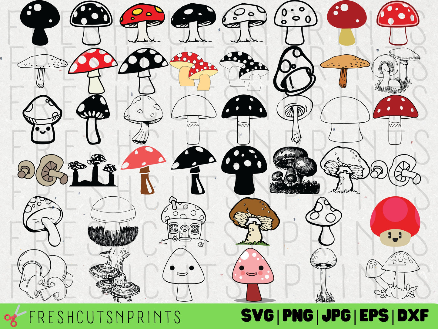 40+ Mushroom SVG Bundle, Mushroom vector, Mushroom clipart, Mushroom cut file, witchy svg, celestial mushroom svg, mushroom decal svg