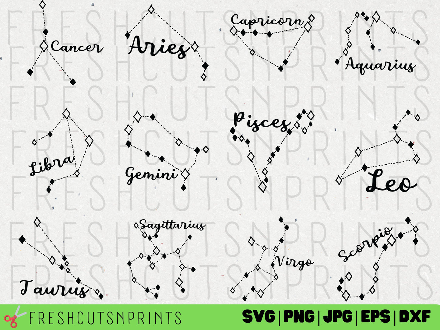 Zodiac SVG Bundle 1, Zodiac Signs, svg, Zodiac Constellations, Aries, Leo, Taurus, Virgo, Gemini, Libra, Cancer, Scorpio, Pisces, Capricorn