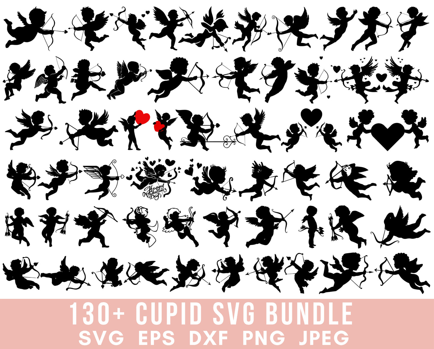 130+ Cupid SVG Bundle Cupid Clipart Cupid Vector Cupid Cut File Valentine Svg Cupid Silhouette Romantic svg Love svg files for cricut