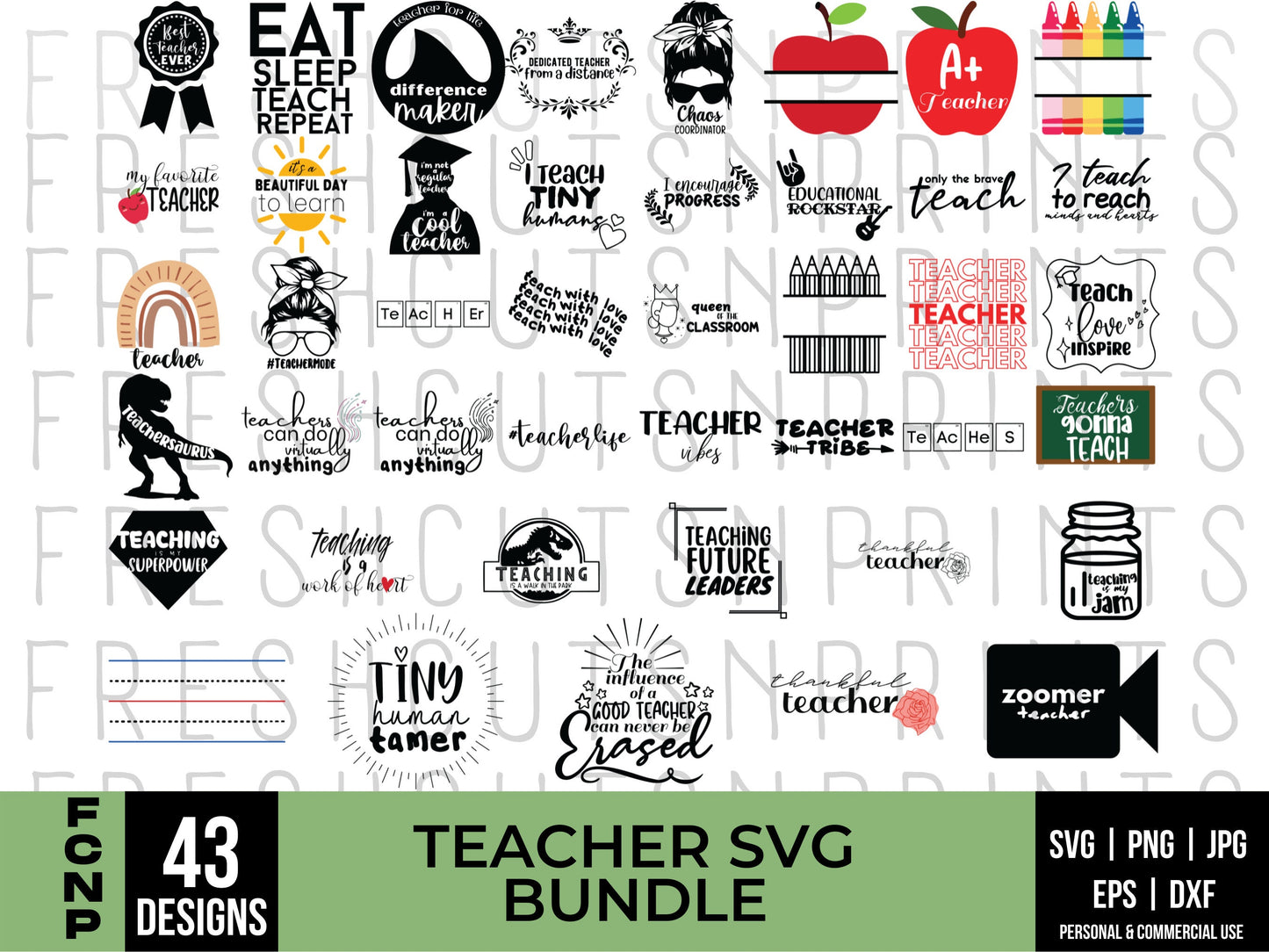 Teacher Keychain SVG Vector Illustrations