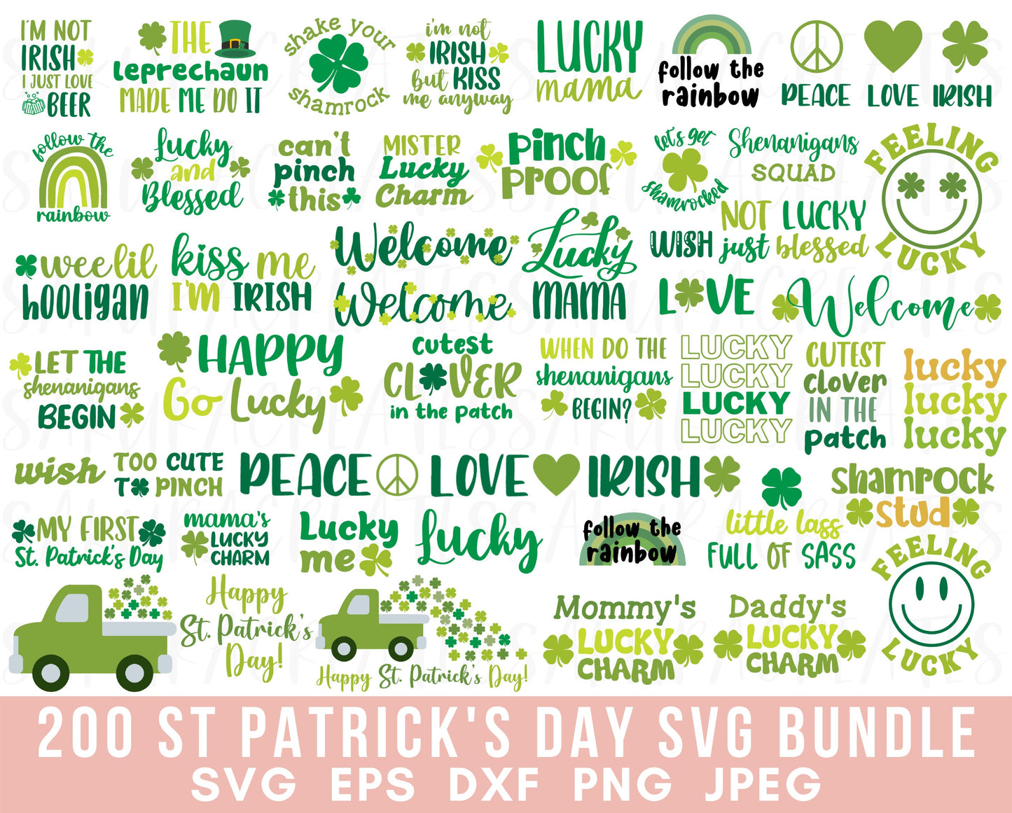 200 St Patricks Day SVG Patricks SVG Saint Patricks Clipart Irish SVG Leprechaun svg Clover svg shamrock lucky svg charm svg file for cricut