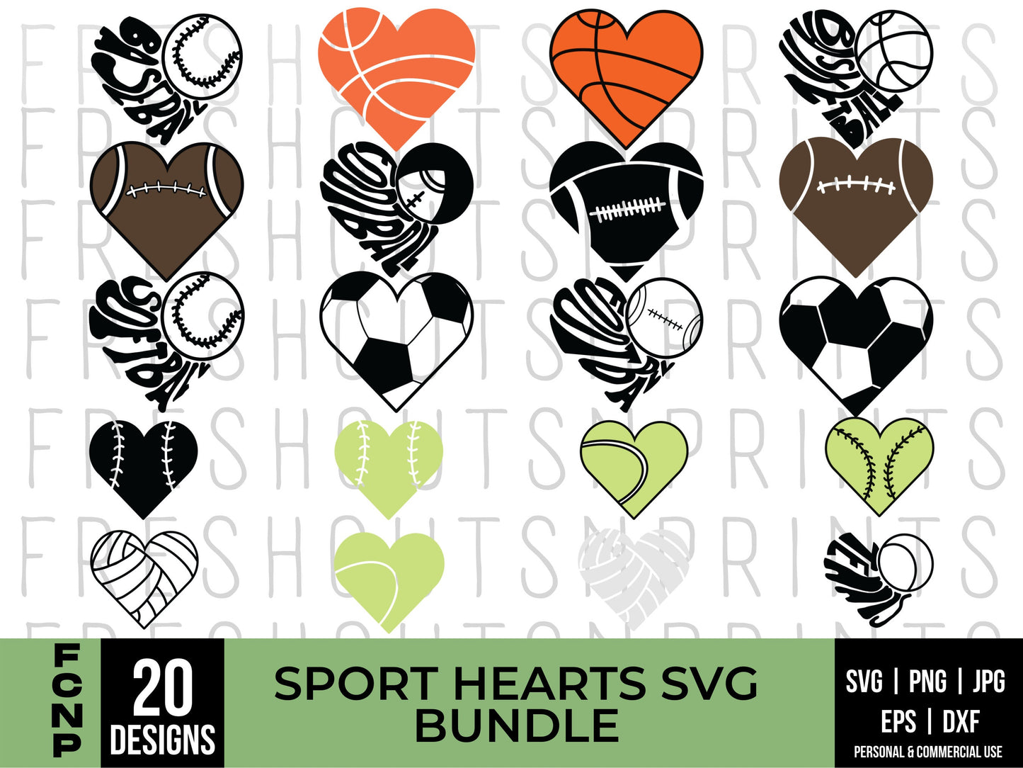 20 Sport Heart Svg, Sports clipart, Sports cut files, Football svg, Softball svg, Softball mom svg, Baseball svg, Soccer svg, Tennis svg
