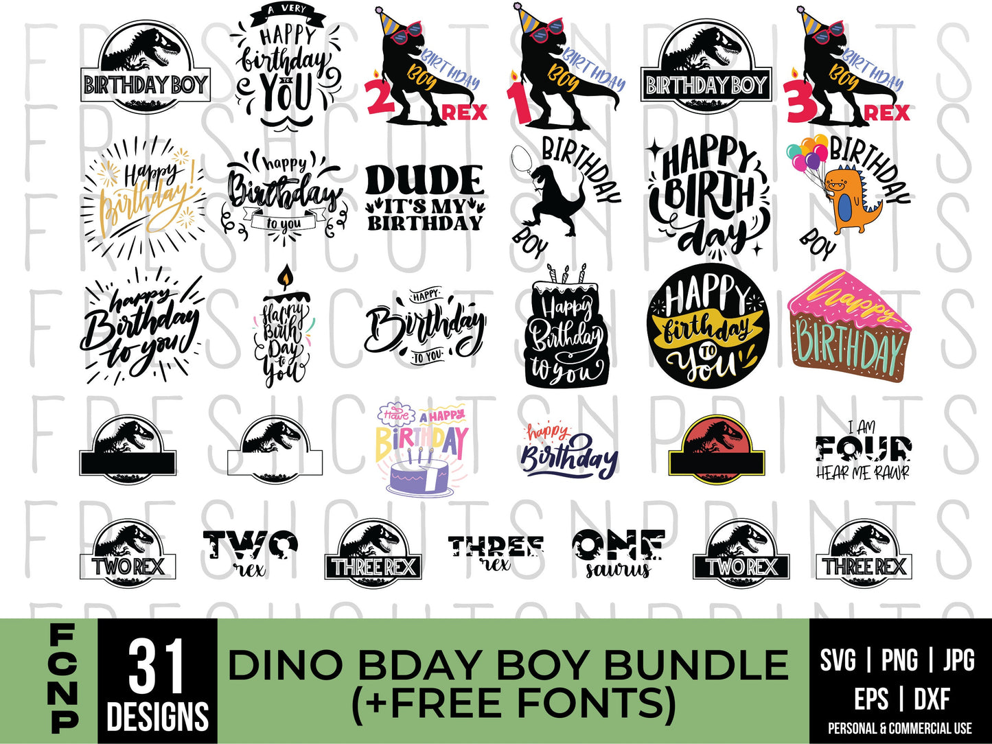 31 Birthday Boy SVG Bundle, Dinosaur Birthday, Birthday Boy Bundle, Happy Birthday svg, Three Rex SVG, Jurassic Logo svg, SVG Files Cricut